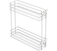 GTV Cestello Estraibile Cargo MOVIX, 2 Ripiani per Base Cucina 200 mm, Montaggio Laterale, Portata 15 kg, Include 4 Divisori Organizzatori, Bianco