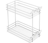 GTV Cestello Estraibile Cargo MOVIX, 2 Ripiani per Mobile Base da 300 mm, Montaggio Laterale, Portata 15 kg, Organizzazione Cucina, Salvaspazio, Bianco