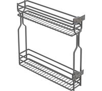 GTV Cestello Estraibile Cargo MOVIX, Montaggio Laterale, 2 Ripiani, per Base da 150 mm, Portata 15 kg, Organizzatore per Cucina, Antracite