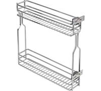 GTV Cestello Estraibile per Cucina MOVIX, 2 Ripiani, Montaggio Laterale, Portata 15 kg, per Mobile Base da 150 mm, profondità 478 mm, Finitura Cromo