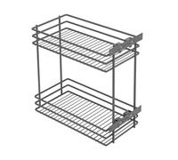 GTV Cestello Estraibile per Cucina MOVIX, Montaggio Laterale a 2 Ripiani, per Mobile Base da 250 mm, Portata 15 kg, profondità 478 mm, Acciaio, Antracite