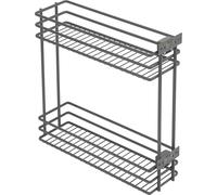 GTV Cesto Estraibile Cargo MOVIX, 2 Ripiani per Mobile Base da 200 mm, Montaggio Laterale, Portata 15 kg, 4 Divisori Inclusi, Acciaio, Antracite
