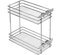 GTV Cesto Estraibile per Cucina MOVIX, 2 Ripiani per Mobile Base da 300 mm, Montaggio Laterale, Portata 15 kg, Acciaio Cromato, profondità 478 mm