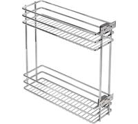 GTV Cesto Estraibile per Cucina MOVIX, Montaggio Laterale a 2 Ripiani, per Mobili Base da 200 mm, Portata 15 kg, profondità 478 mm, Acciaio Cromato