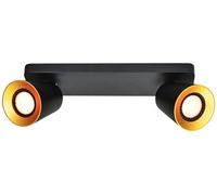 GTV Elli lampada da soffitto 2x20 W nero OS-ELLI-2GU10-10-DEC