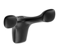 GTV - Gancio appendiabiti TOLEDO B0 - Superficie: nero opaco - Esterno: 79 x 58,8 x 38 mm - Gancio appendiabiti per porta, bagno, cucina, corridoio, ufficio, gancio in metallo fai da te, gancio