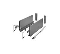 GTV Guide per cassetti AXIS Pro, estraibili per cassetti con estrazione, colore antracite, portata fino a 40 kg, sistema push to open, accesso libero, larghezza: 450 mm, altezza: 200 mm