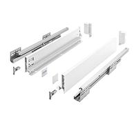 GTV Guide per cassetti AXIS Pro, estraibili per cassetti con estrazione, colore bianco, portata fino a 40 kg, sistema push to open, accesso libero, larghezza: 450 mm, altezza: 69 mm