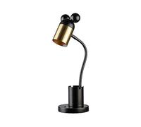 GTV - Lampada da scrivania MOUSE - max. 250 V, 50/60 Hz, 1 x E27, max. 25 W, diametro 8 cm, IP20, nero/oro - Lampada da scrivania per bambini