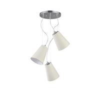 GTV - Lampada da soffitto Kasel | 3 lampadine E27 Ø 46 cm di larghezza, lampada da soggiorno, tavolo da pranzo, AC220 - 240 V, 50/60 Hz | 3 luci | Crema