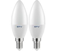 GTV Lampada LED goccia E14 4000K luce naturale - senza sfarfallio, durevole - per illuminazione LED in casa e ufficio (Confezione da 2)