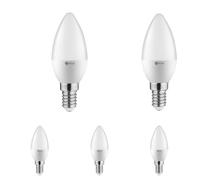 GTV Lampadina LED a Candela C30 G-TECH, Attacco E14, 6W (Equivalenti a 43W), 520 lm, Luce Calda 3000K, Angolo 160, Non Dimmerabile, Bianca (Confezione da 5)