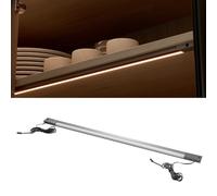 GTV LIGHTING Faretto LED sottopensile 363mm, per mobile cucina 40cm, sensore movimento monolaterale (1 sensore), 12V DC, bianco caldo 3000K, per cassetti e armadi, colore antracite