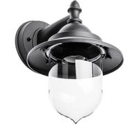 GTV Lighting Lampada da parete da giardino TOSKANA, 25 cm, in alluminio, colore nero, IP 54