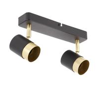 GTV lighting - Lampada da soffitto ORIO - alluminio - lampada da soffitto - IP20 - faretto da soffitto a 2 luci - faretto orientabile - faretto moderno - nero