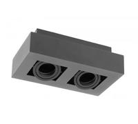 GTV lighting - Plafoniera Aster - Lampada da soffitto - Lampada da soffitto - Lampada da incasso - Faretto da incasso - AC 220 - 240 V, 50/60 Hz, GU10, max. 20 W x 2, IP20, doppio nero