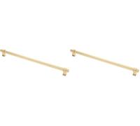 GTV - Maniglia per mobili Imperial | Maniglia per mobili | Lunghezza 35,4 cm | Distanza tra i fori 32 cm | ZnAl |Oro spazzolato (Confezione da 2)