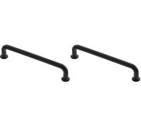 GTV - Maniglia per mobili NORD | Maniglia per mobili | Lunghezza 17,45 cm | Distanza tra i fori 16 cm | ZnAl | Nero opaco (Confezione da 2)