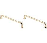 GTV - Maniglia per mobili NORD | Maniglia per mobili | Lunghezza 33,4 cm | Distanza tra i fori 32 cm | ZnAl |Oro lucido (Confezione da 2)