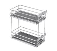 GTV - Organizer da cucina MOVIXPRO | Attrezzature cargo | Sistema di scaffalatura estraibile | Larghezza esterna 300 mm | 2 ripiani | Senza guide | Cromo
