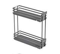 GTV - Organizer da cucina MOVIXPRO | Attrezzature cargo | Sistema di scaffalatura estraibile | Larghezza esterna 200 mm | 2 ripiani | Senza guide | Antracite