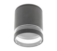 GTV Plafoniera da Soffitto Cilindrica RIVEN, per Esterni e Interni, Grado di Protezione IP54, Attacco GU10, Max 35W, 102x120 mm, in Alluminio, Grafite
