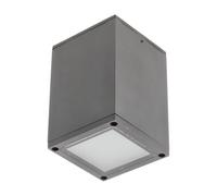 GTV Plafoniera da Soffitto Quadrata LENTO, per Esterni e Interni, Corpo in Alluminio, Design Moderno, IP54, 100x130 mm, Attacco GU10, Colore Grafite