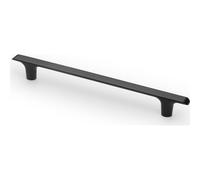 GTV PLAIN Maniglia per mobili in ZnAl, I=192 mm, L=245 mm, nero opaco, minimalista, moderna, per armadi da cucina, cassetti e cassettiere, viti incluse