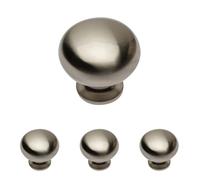 GTV - Pomello BERGAMO Ø 3 cm, pomelli per mobili con viti, pomelli per armadi, cucina, cassetti, maniglie per mobili, effetto acciaio inox (Confezione da 4)