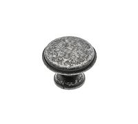GTV - Pomello CENTO argento antico, Ø 28 mm, pomelli per mobili con viti, pomelli rotondi per armadio, cucina, pomelli per porta, cassetti, maniglia: zincato, dipinto