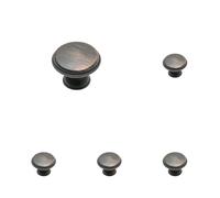 GTV - Pomello CENTO in rame anticato Ø 28 mm, pomelli per mobili con viti, pomelli rotondi per armadio, cucina, pomelli per porta e cassetti, conchiglia: zincato, dipinto (Confezione da 5)