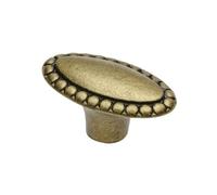 GTV Pomello per mobili retrò 1148 - ottone anticato, zama, 39 x 21,5 mm, stile vintage, pomelli per armadio con viti, superficie galvanizzata