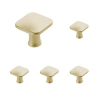 GTV - Pomello PIAZZA in ottone 30 x 30 mm, pomelli per mobili con viti, pomelli per armadi, cucina, cassetti, maniglie per mobili, conchiglia: zincato, dipinto (Confezione da 5)