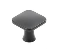 GTV - Pomello PIAZZA nero opaco, 30 x 30 mm, pomelli per mobili con viti, pomelli per armadi, cucina, cassetti, maniglie per mobili, conchiglia: zincato, dipinto