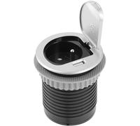 GTV - Presa da incasso per mobili Charger Mini 60 mm con presa di protezione francese, porta di ricarica USB 2,4 A, stazione di ricarica da incasso, per tavolo, cucina, banco da lavoro, argento