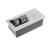 GTV Presa per mobili AVARO Plus, presa compatta con caricatore a induzione da 5 W, USB-A e USB-C, disponibile in bianco, nero, alluminio, ideale per uffici domestici e uffici