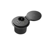 GTV Presa per mobili Charger Plus, caricatore a induzione da 5 W, USB-A/HDMI/RJ-45, profilo extra piatto, ideale per scrivanie e piani di lavoro della cucina