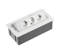 GTV Presa per mobili Soft, versatile per cucina, ufficio e soggiorno, superficie soft touch, disposizione asimmetrica per 3 connettori angolari, colore: bianco, nero, argento