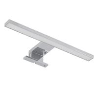 GTV RADIUS II - Lampada da specchio a LED, 5 W, 2700 K, luce bianca calda, 220 lm, IP44, 230 V, cromata, 304 mm, 120°, cavo di collegamento da 30 cm, per bagno e montaggio a specchio