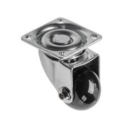GTV - Rullo per mobili BRAZYLIA senza fermo - Ruote girevoli per mobili - Acciaio/PC/PU - Diametro 75 mm - Ruote girevoli 360 gradi - Carico totale per rotolo 64 kg - Nero