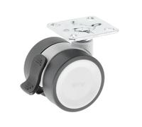 GTV - Ruote per mobili CIRCO | Ruote girevoli | Ruote per mobili | con freno | Diametro 50 mm | in plastica e acciaio | Grigio