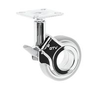 GTV - Ruote per mobili GIRA | Ruote girevoli | Ruote per mobili | con freno | Diametro 60 mm | in plastica e acciaio | Cromato + grigio opaco (Confezione da 6)