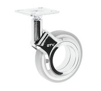 GTV - Ruote per mobili GIRA | Ruote girevoli | Ruote per mobili | Senza freno | Diametro 75 mm | In plastica e acciaio | Cromato + grigio opaco (Confezione da 6)