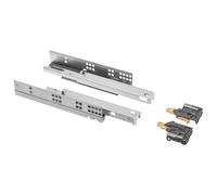 GTV - Scorrevoli Guide per Cassetti con Montaggio Inferiore, Soft Close e Autocierre, Binari per Cassetti, Modern Slide con Ammortizzazione, Estensione Completa 500 mm, Supporto Fino a 35 kg - 2 Paia