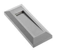 GTV Segnapasso LED da Incasso SILVER PB, Rettangolare per Scale e Corridoi, Luce Calda 3000K, Protezione IP65 per Esterni, 1W 45lm, 230V, Grigio