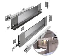 GTV - Sistema di cassetti AXIS PRO | Cassetto con lati in vetro | Altezza 116 mm | Lunghezza: 500 mm | Antracite con vetro fumé