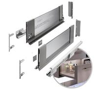 GTV - Sistema di cassetti AXIS PRO | Cassetto con lati in vetro | Altezza 167 mm | Lunghezza: 350 mm | Antracite con vetro fumé