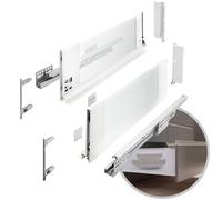 GTV - Sistema di cassetti AXIS PRO | Cassetto con lati in vetro | Cassetto | Cassetto | Altezza 167 mm Lunghezza: 450 mm | Bianco con vetro lattiginoso