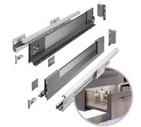 GTV - Sistema di cassetti AXIS PRO | Cassetto con lati in vetro | Cassetto | Sistema cassetto | Altezza: 84 mm Lunghezza: 300 mm | Antracite con vetro fumé
