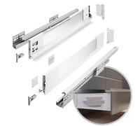 GTV - Sistema di cassetti AXIS PRO | Cassetto con lati in vetro | Cassetto | Sistema cassetto | Altezza: 84 mm Lunghezza: 400 mm | Bianco con vetro lattiginoso